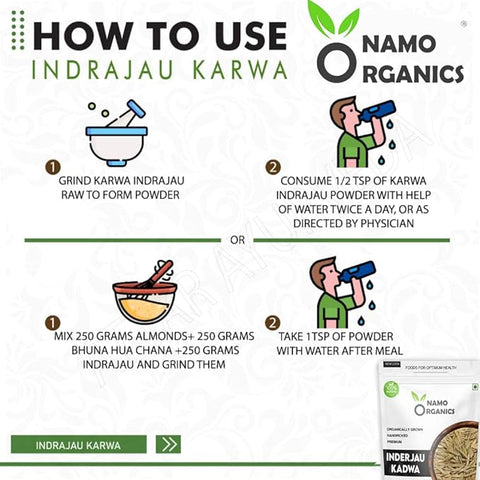 Namo Organics - Indrajau Kadwa | Indra jau - Holarrhena Pubescens 400 gm