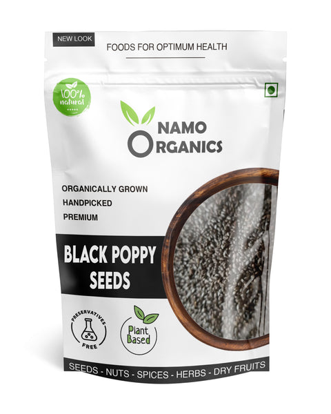 Namo Organics - Turkish Black Poppy Seeds ( Khus Khus, Posto Seeds ) -  High Grade - 100% Raw from Turkey
