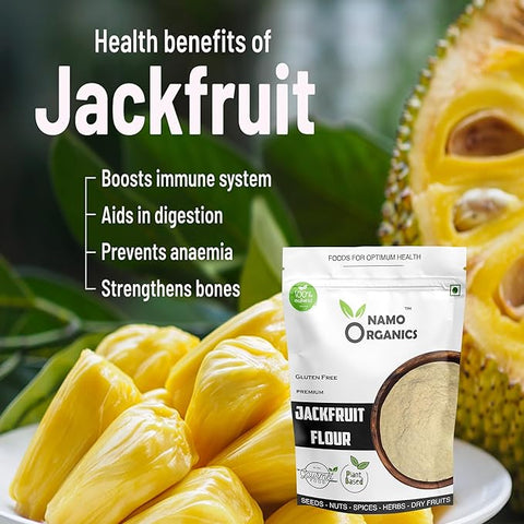 Namo Organics - Jackfruit Flour From kerala - 500g - Pure Jack fruit Flour 365 grade fine powder for diabetes - 100% Natural & gluten free for diabetics
