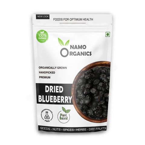 Namo Organics - Dried Whole Blueberries -( Gluten Free, Vegan & NON GMO ) Organic Blueberry Dry Fruit