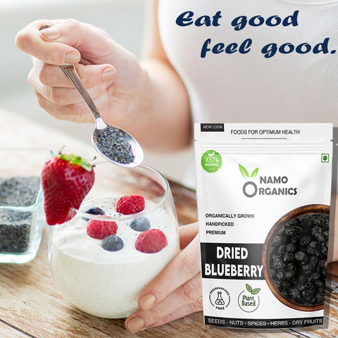 Namo Organics - Dried Whole Blueberries -( Gluten Free, Vegan & NON GMO ) Organic Blueberry Dry Fruit