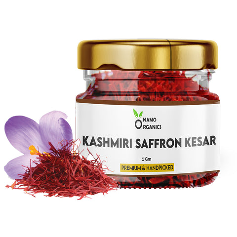 Namo Organics - Pure Kashmiri Saffron - 1 Gm - Antioxidant Powerhouse, Help in Weight Loss , Metabolism & Improves Mood
