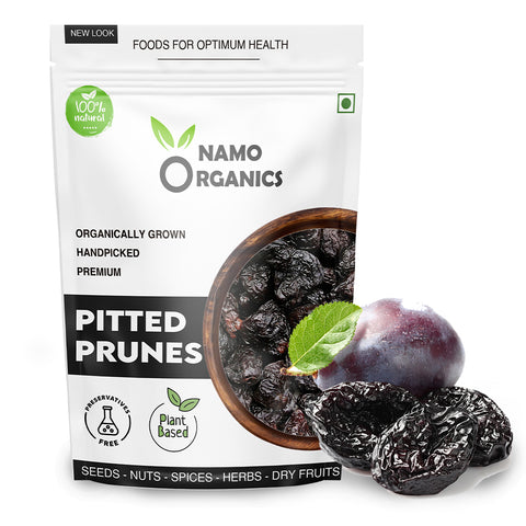 Namo Organics - Pitted Dried Prunes Without added Sugar - Unsweetened Dry Fruits ( No Preservatives & Additives )