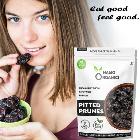 Namo Organics - Pitted Dried Prunes Without added Sugar - Unsweetened Dry Fruits ( No Preservatives & Additives )